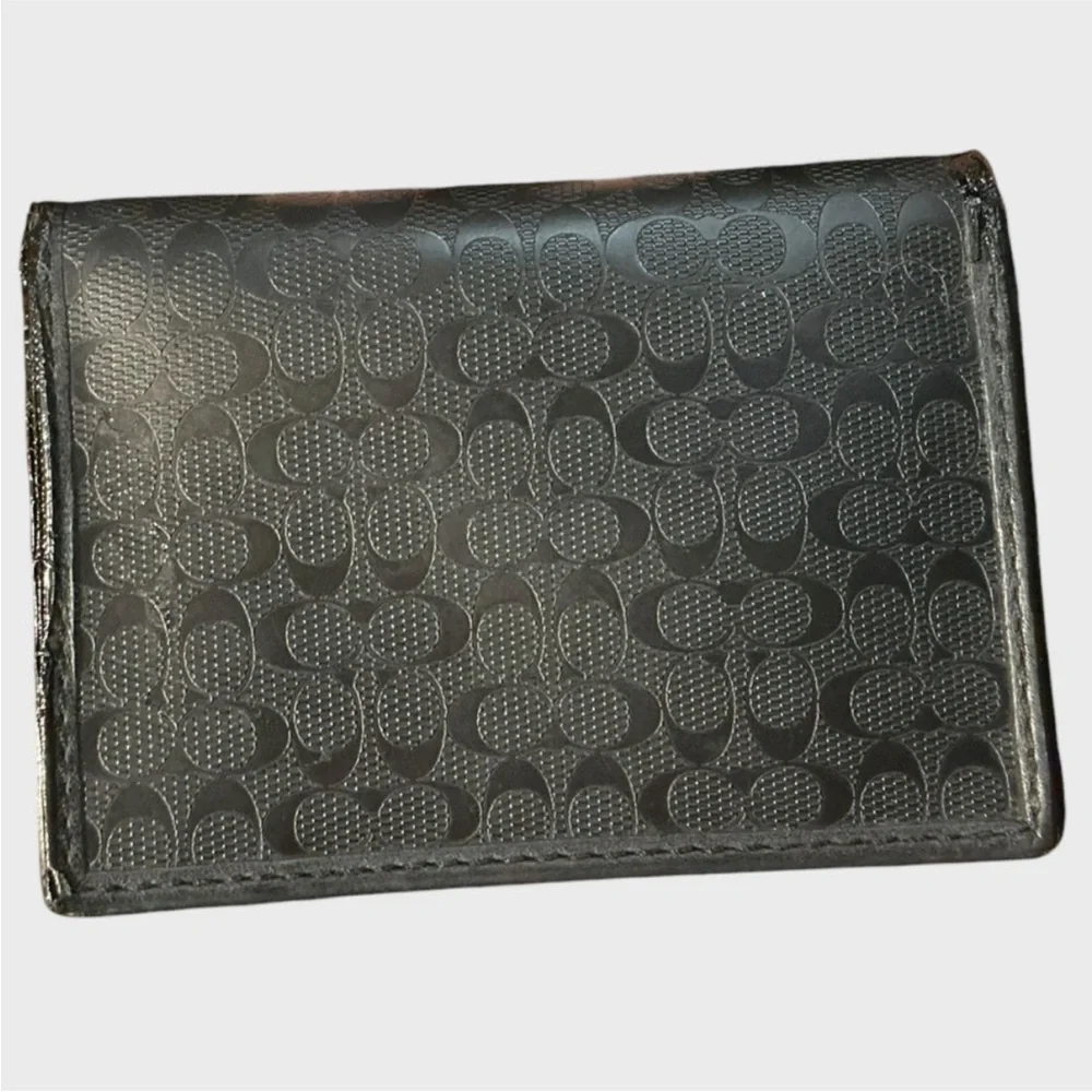 Coach Heritage Signature Embossed Slim Passcase ID Wallet